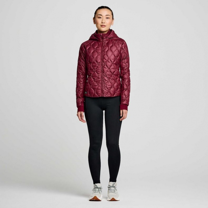 Burgundy Saucony Solstice Oysterpuff Women's Jacket | PHILIPPINES-CPE