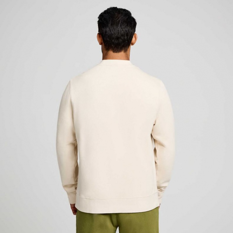 Cream Saucony Recovery Crew Men's Sweatshirt | PHILIPPINES-QIK