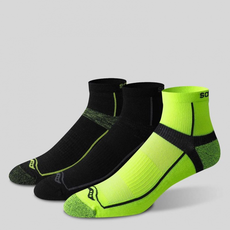 Green / Black Saucony Inferno Quarter 3-Pack Women's Socks | PHILIPPINES-DRX