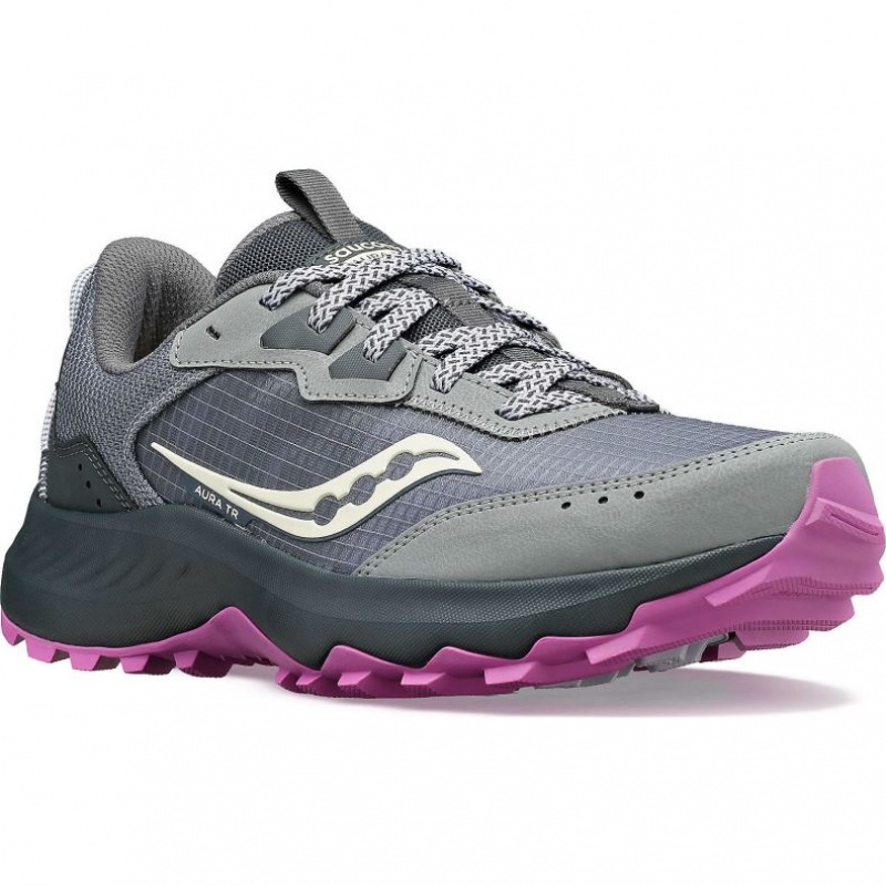 Grey Saucony Aura TR Women's Trail Running Shoes | PHILIPPINES-AMD