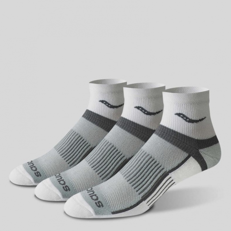 Grey Saucony Inferno Quarter 3-Pack Men's Socks | PHILIPPINES-ZAR