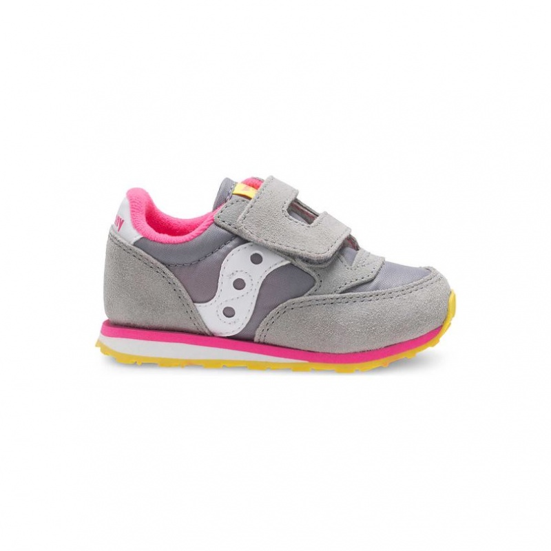 Grey Saucony Jazz Hook & Loop Big Kids\' Sneakers | PHILIPPINES-DHE