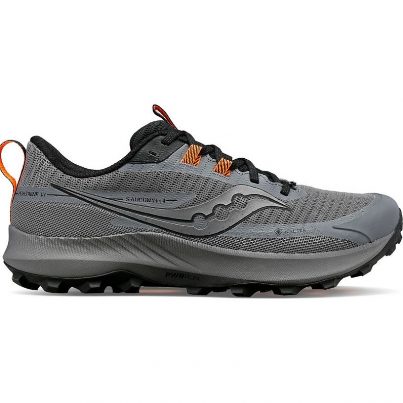 Grey Saucony Peregrine 13 GTX Men\'s Trail Running Shoes | PHILIPPINES-BFP