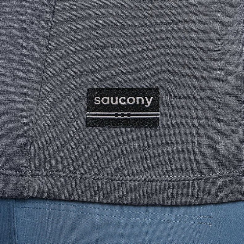 Grey Saucony Peregrine Merino Long Sleeve Men's T-Shirt | PHILIPPINES-UKV