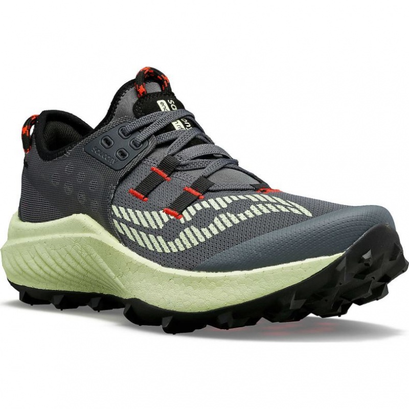 Grey / Mint Saucony Endorphin Rift Men's Trail Running Shoes | PHILIPPINES-LEK