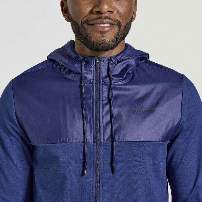 Navy Saucony Solstice Zip Men's Hoodie | PHILIPPINES-AQR