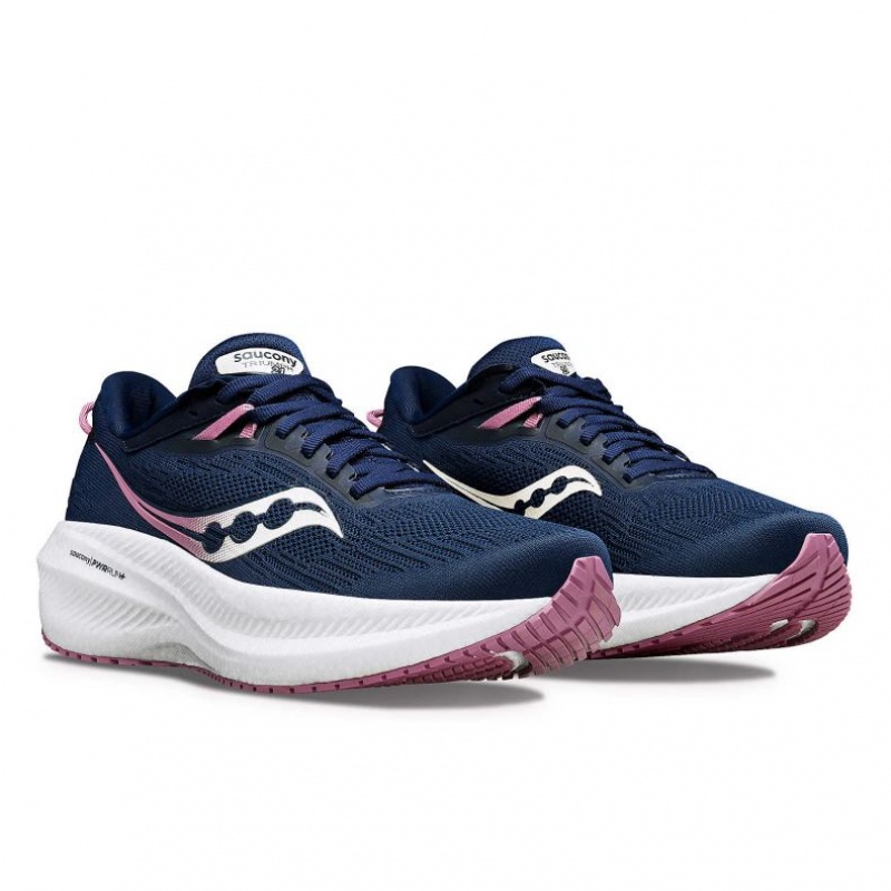 Navy Saucony Triumph 21 Women's Running Shoes | PHILIPPINES-HFD