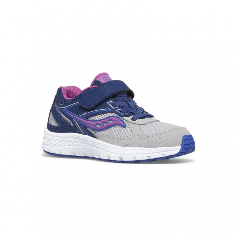 Navy / Grey Saucony Cohesion 14 A/C Big Kids' Sneakers | PHILIPPINES-ENY