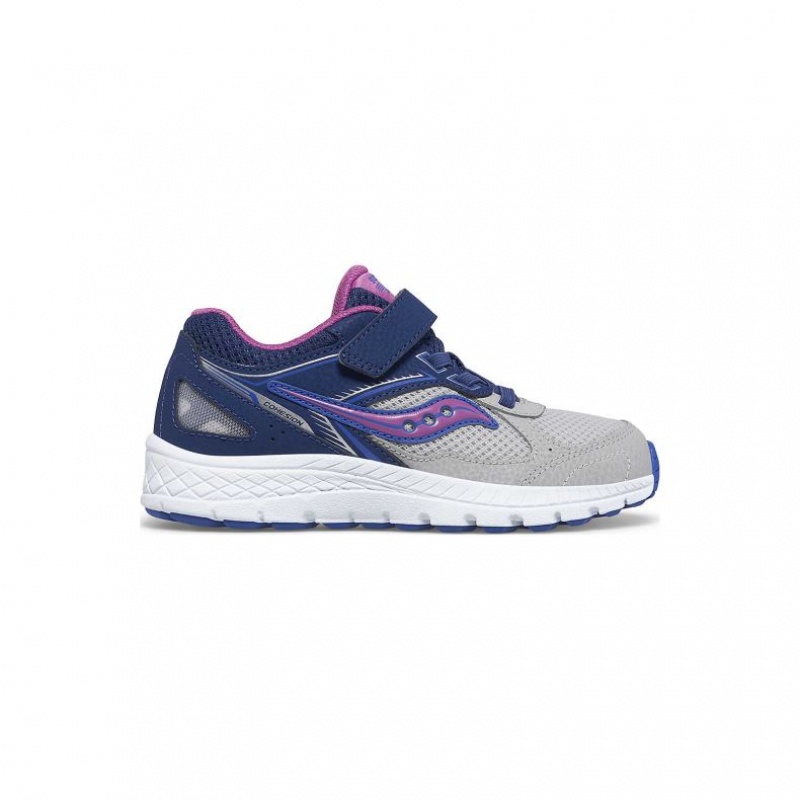 Navy / Grey Saucony Cohesion 14 A/C Big Kids\' Sneakers | PHILIPPINES-ENY