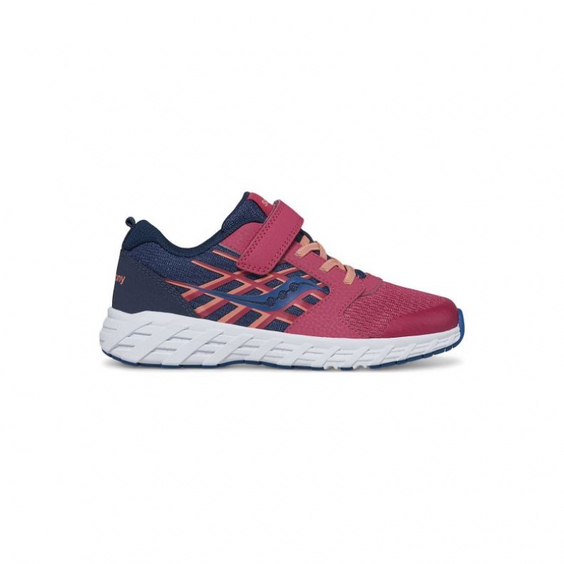 Navy / Red Saucony Wind 2.0 A/C Big Kids\' Sneakers | PHILIPPINES-TQY