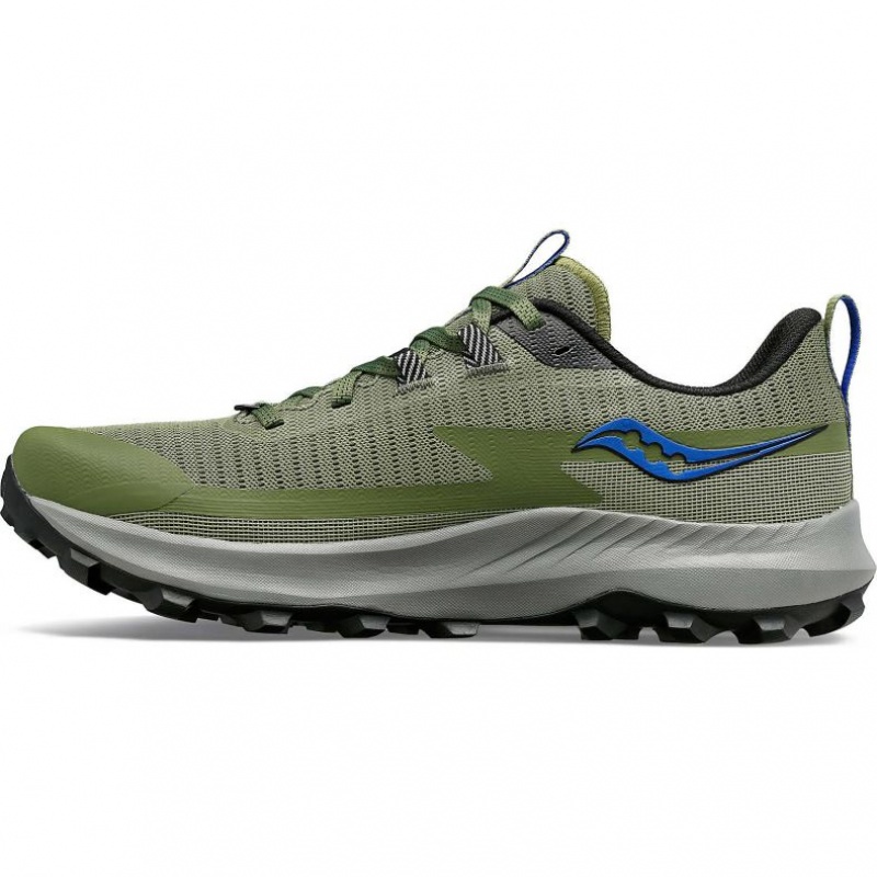 Olive Saucony Peregrine 13 Men's Trail Running Shoes | PHILIPPINES-JQY