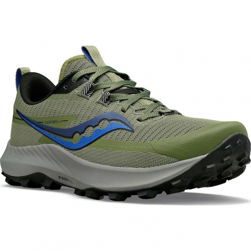 Olive Saucony Peregrine 13 Men's Trail Running Shoes | PHILIPPINES-JQY