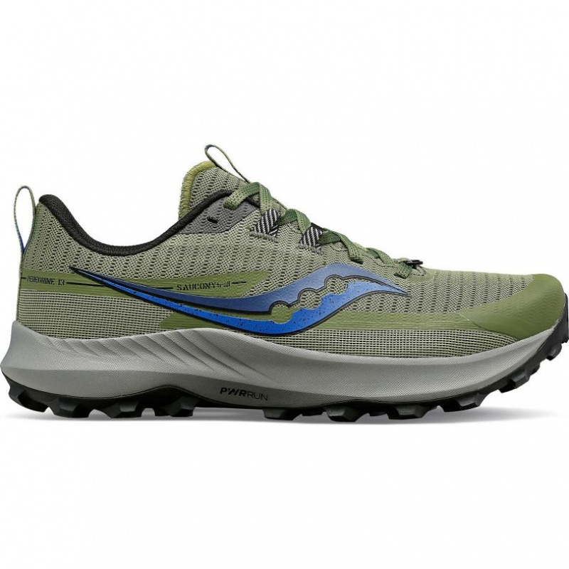 Olive Saucony Peregrine 13 Men\'s Trail Running Shoes | PHILIPPINES-JQY