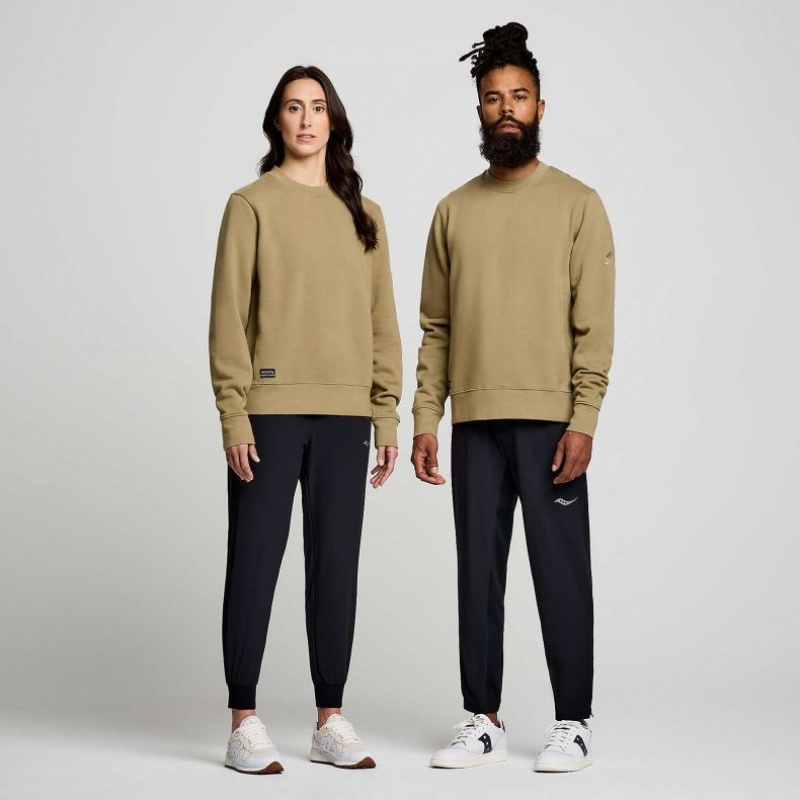 Olive Saucony Recovery Crew Men's Sweatshirt | PHILIPPINES-XNL