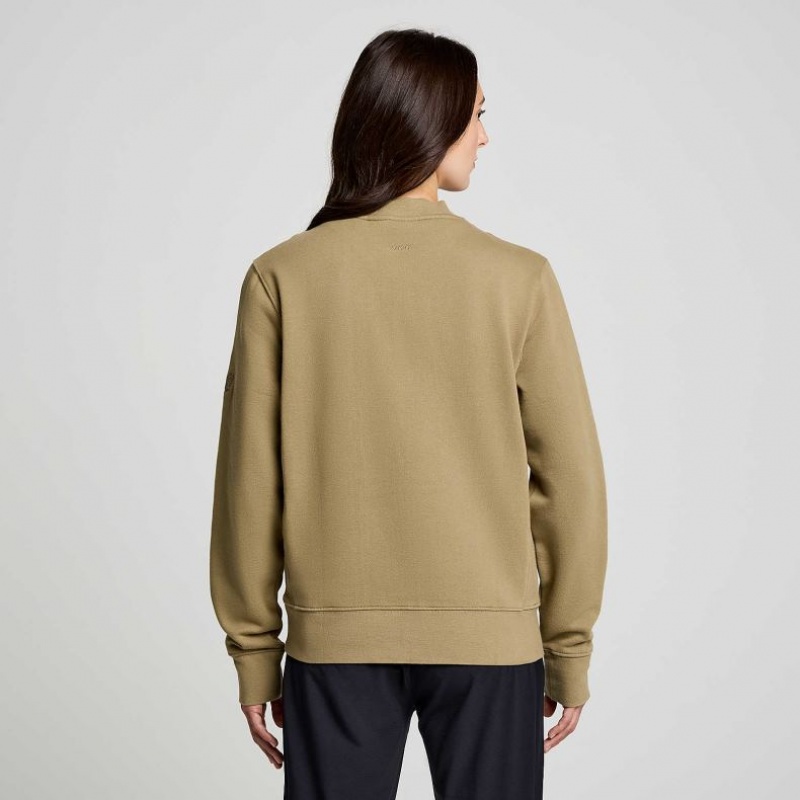 Olive Saucony Recovery Crew Women's Sweatshirt | PHILIPPINES-AKD