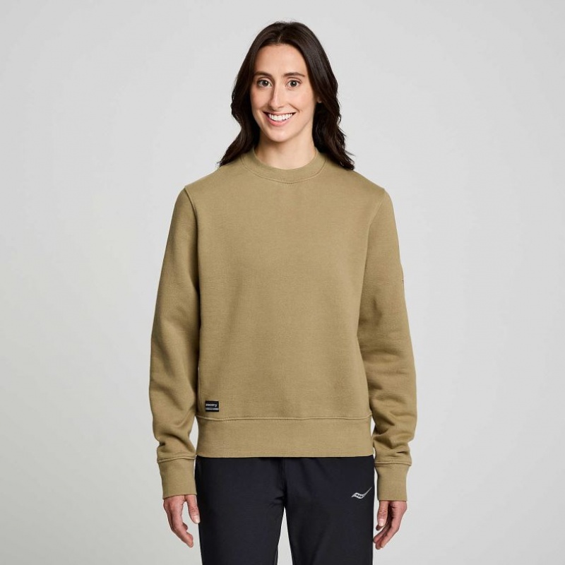 Olive Saucony Recovery Crew Women\'s Sweatshirt | PHILIPPINES-AKD