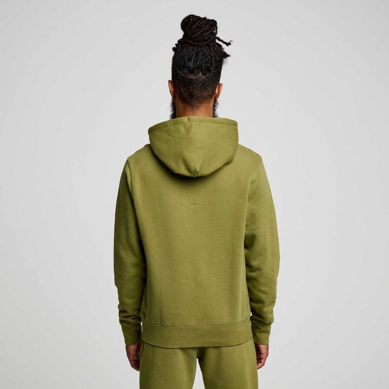 Olive Saucony Recovery Men's Hoodie | PHILIPPINES-YLJ