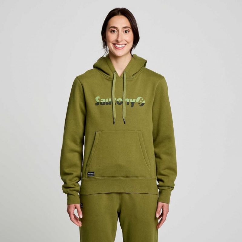 Olive Saucony Recovery Women\'s Hoodie | PHILIPPINES-FYE