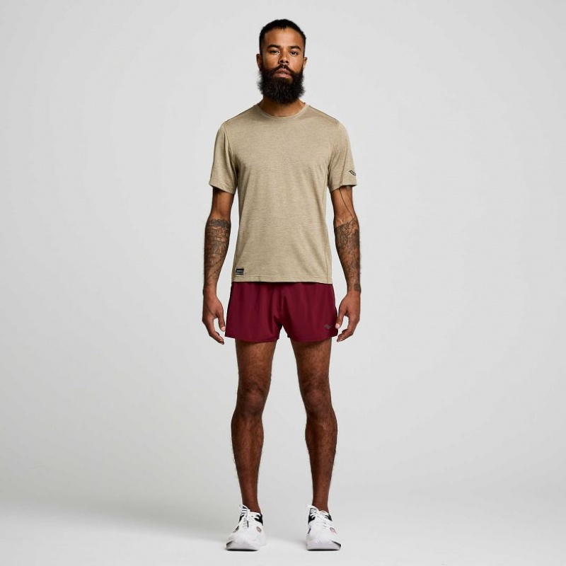 Olive Saucony Stopwatch Short Sleeve Men's T-Shirt | PHILIPPINES-OLH