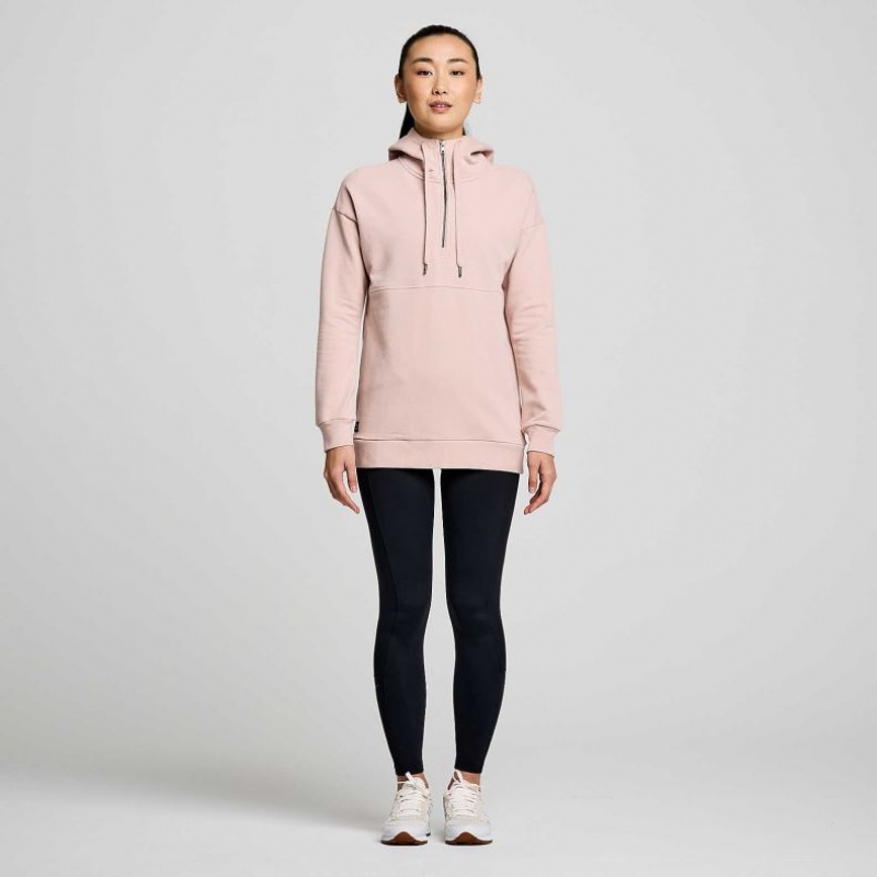 Pink Saucony Recovery Zip Tunic Women's Hoodie | PHILIPPINES-HGR