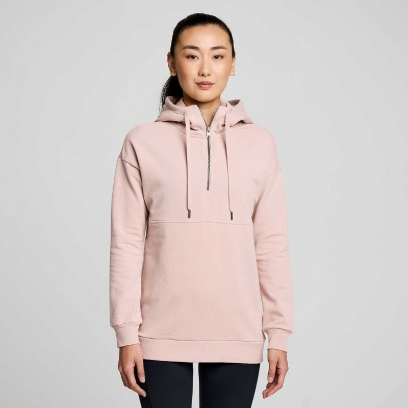 Pink Saucony Recovery Zip Tunic Women\'s Hoodie | PHILIPPINES-HGR