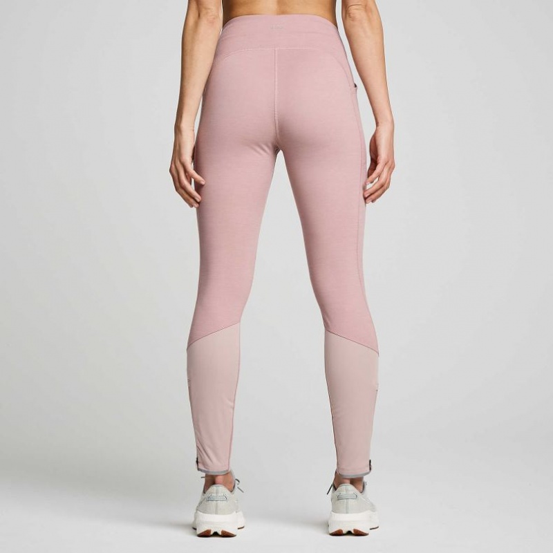 Pink Saucony Runshield Women's Tight | PHILIPPINES-ODQ