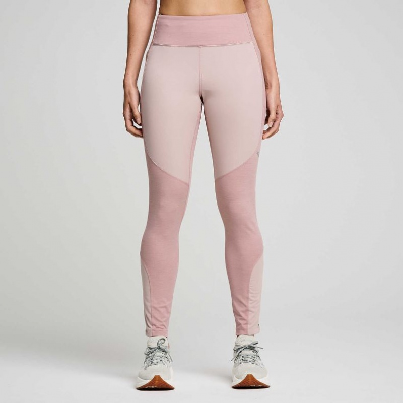 Pink Saucony Runshield Women\'s Tight | PHILIPPINES-ODQ