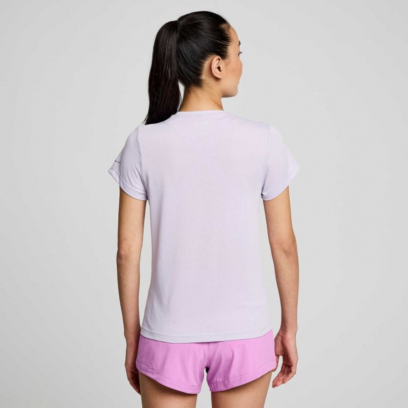 Purple Saucony Stopwatch Graphic Short Sleeve Women's T-Shirt | PHILIPPINES-NRM