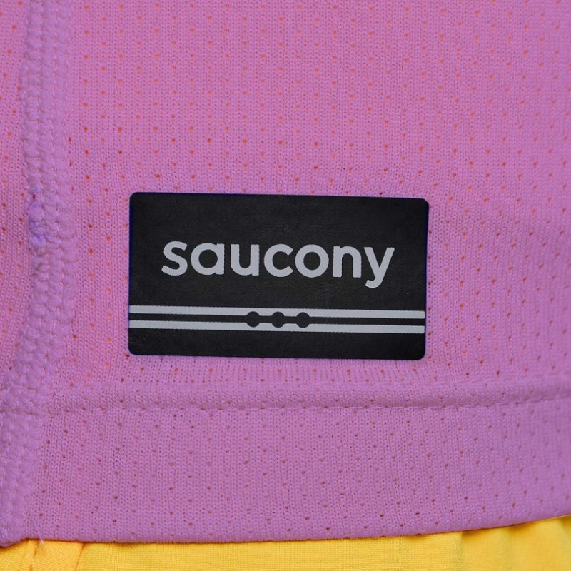 Purple Saucony Stopwatch Short Sleeve Women's T-Shirt | PHILIPPINES-PTH