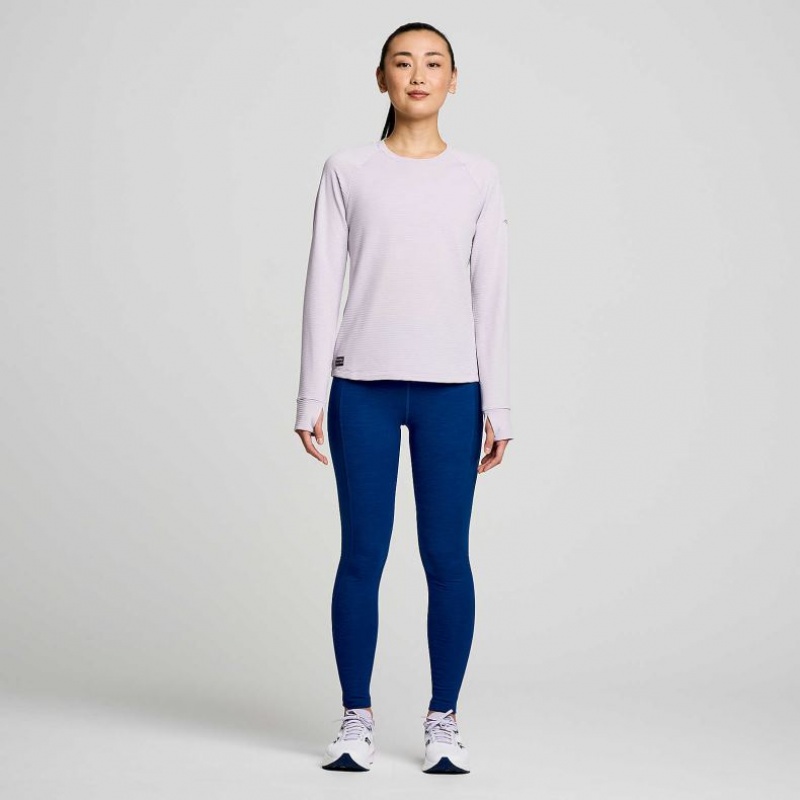 Purple Saucony Triumph 3D Crew Women's Sweatshirt | PHILIPPINES-CAP