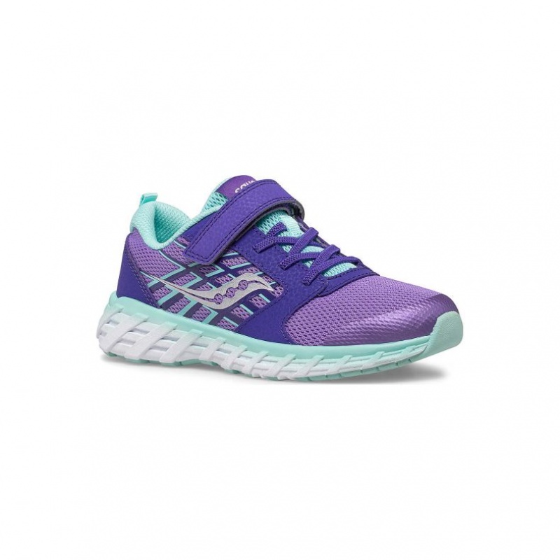 Purple Saucony Wind 2.0 A/C Big Kids' Sneakers | PHILIPPINES-MXC