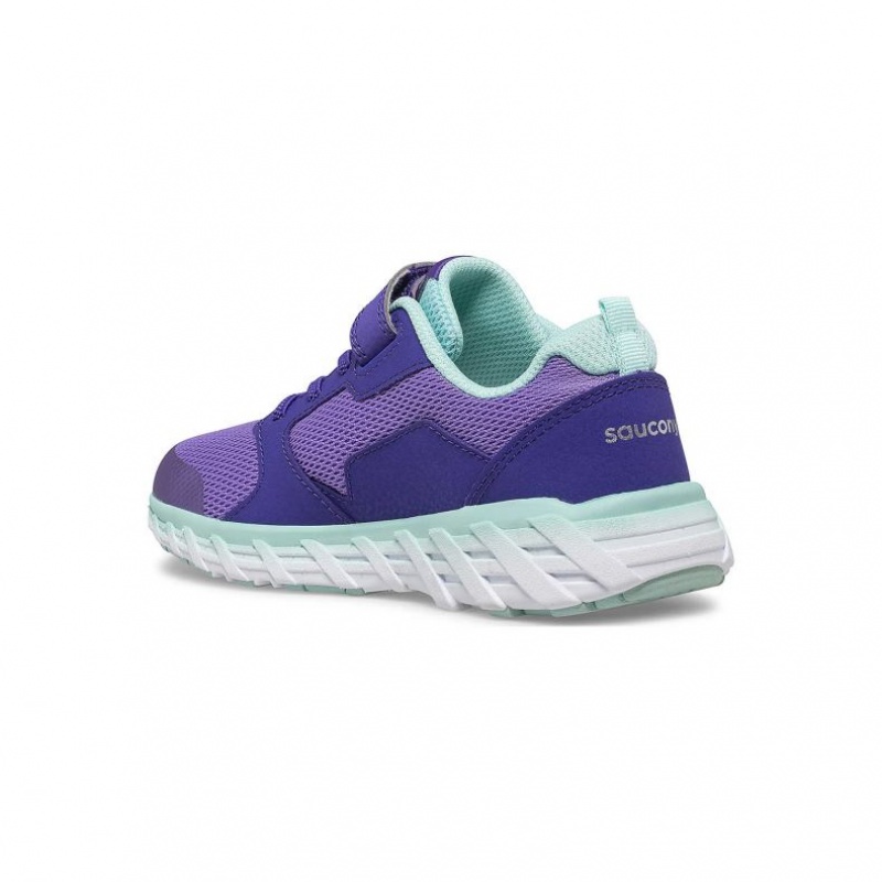 Purple Saucony Wind 2.0 A/C Big Kids' Sneakers | PHILIPPINES-MXC