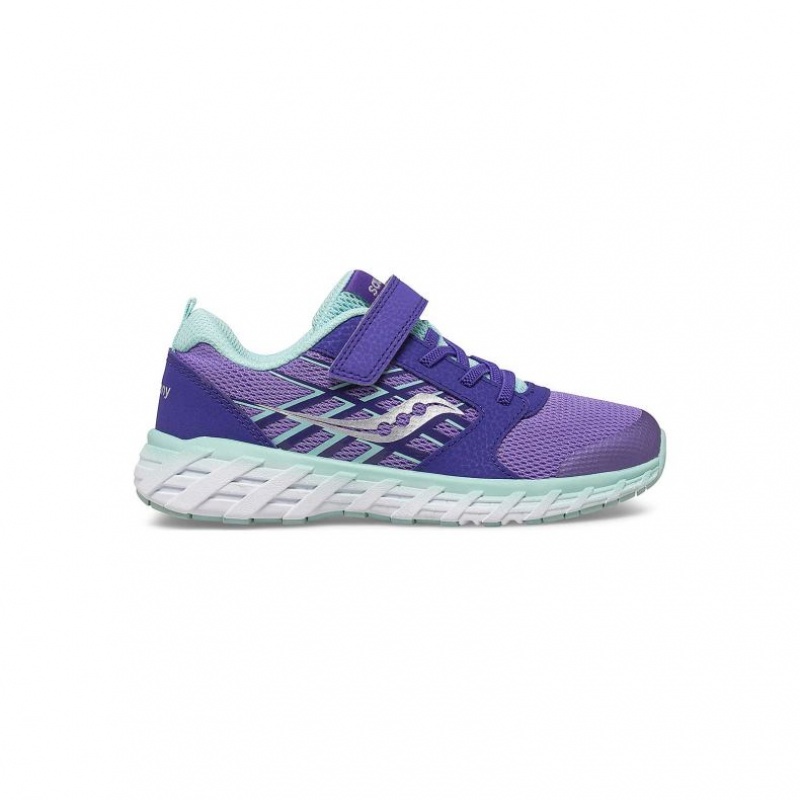 Purple Saucony Wind 2.0 A/C Big Kids\' Sneakers | PHILIPPINES-MXC