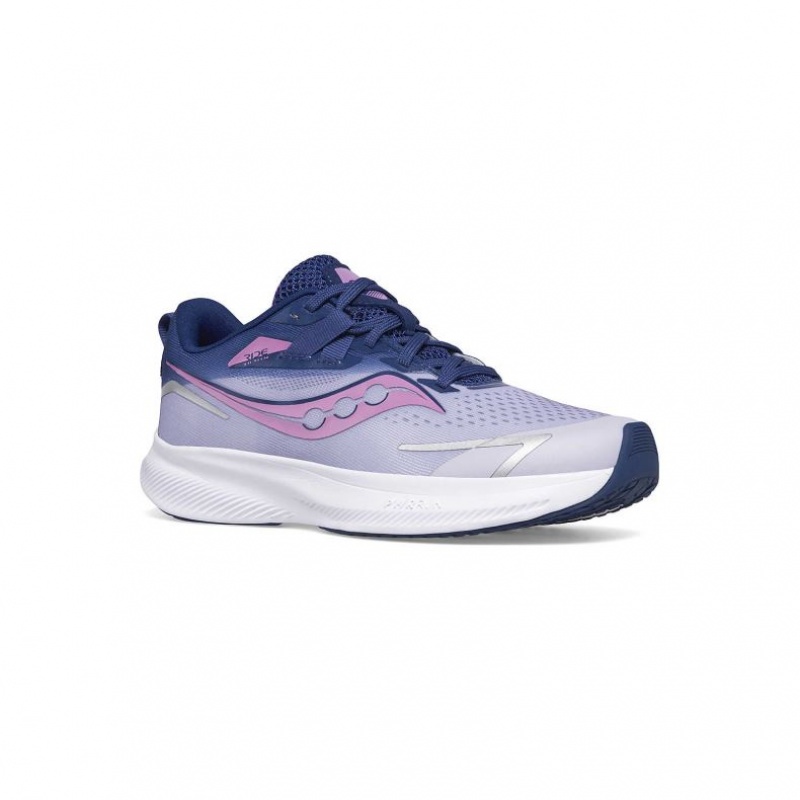 Purple / Indigo Saucony Ride 15 Big Kids' Sneakers | PHILIPPINES-RAB