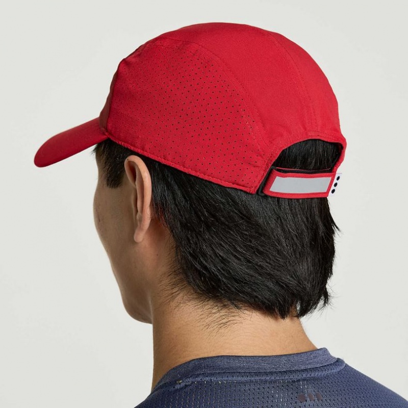 Red Saucony Outpace Men's Hat | PHILIPPINES-QZM