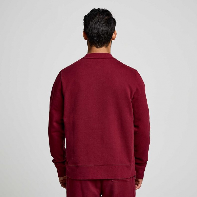 Red Saucony Recovery Crew Men's Sweatshirt | PHILIPPINES-KCT