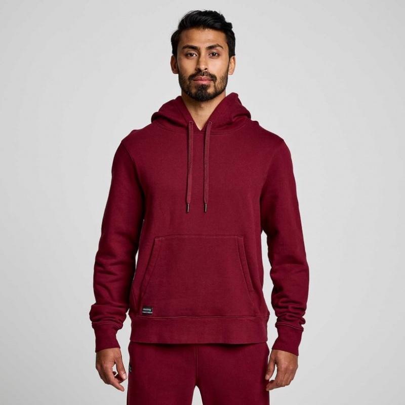 Red Saucony Recovery Men\'s Hoodie | PHILIPPINES-ASF