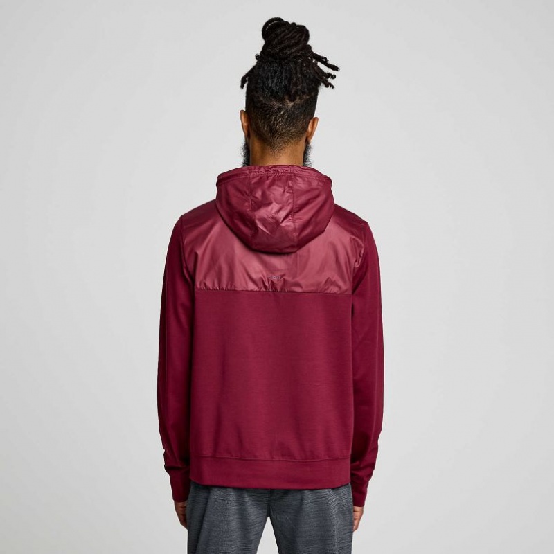 Red Saucony Solstice Zip Men's Hoodie | PHILIPPINES-HTS