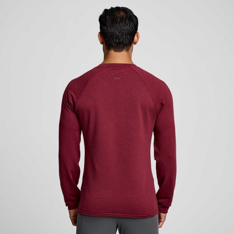 Red Saucony Triumph 3D Crew Men's Sweatshirt | PHILIPPINES-DMY