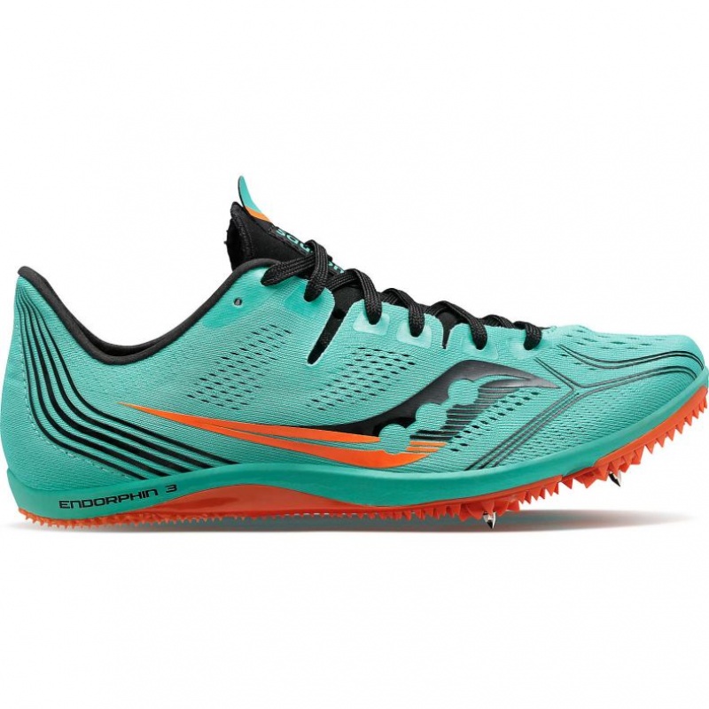 Turquoise Saucony Endorphin 3 Men\'s Spikes | PHILIPPINES-WTN