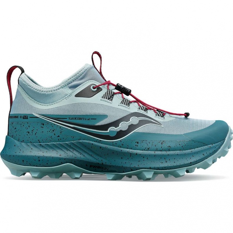 Turquoise Saucony Peregrine 13 ST Women\'s Trail Running Shoes | PHILIPPINES-UAZ