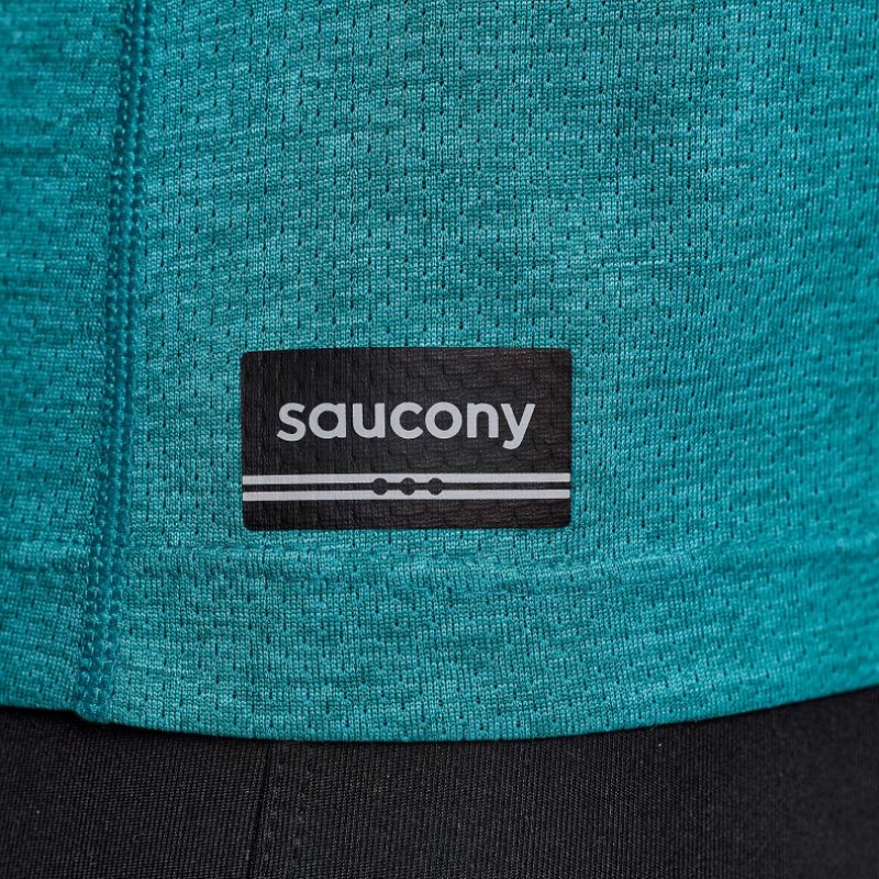 Turquoise Saucony Stopwatch Short Sleeve Women's T-Shirt | PHILIPPINES-IOU