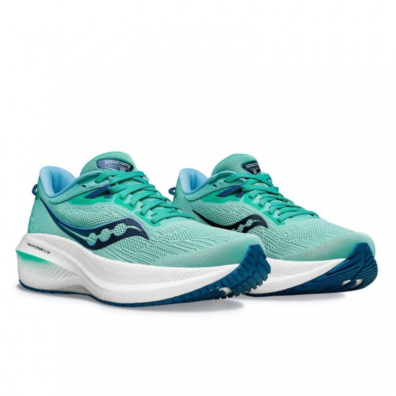 Turquoise Saucony Triumph 21 Women's Running Shoes | PHILIPPINES-BOZ