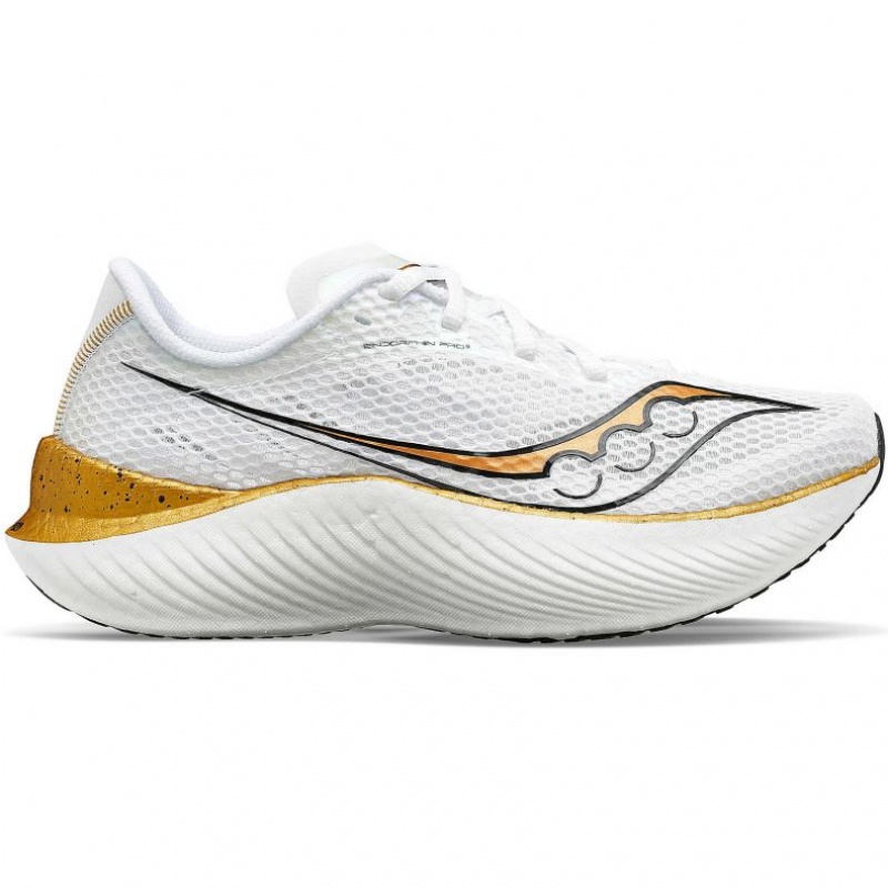 White Saucony Endorphin Pro 3 Men\'s Running Shoes | PHILIPPINES-DUL