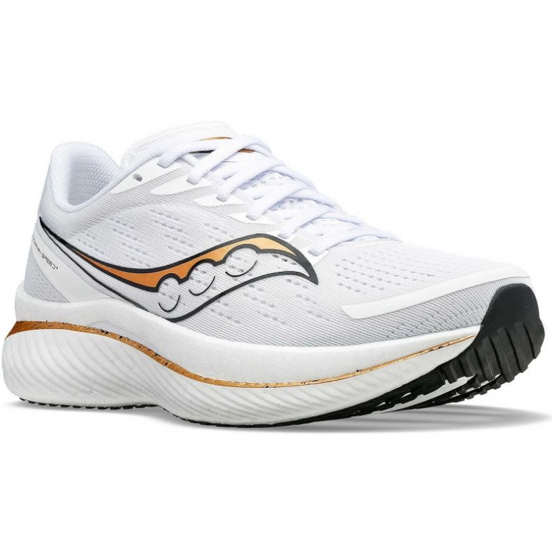 White Saucony Endorphin Speed 3 Men's Running Shoes | PHILIPPINES-TPJ