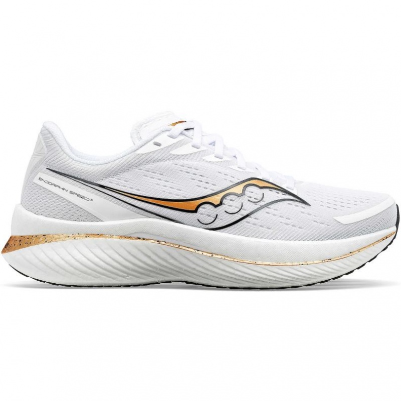 White Saucony Endorphin Speed 3 Men\'s Running Shoes | PHILIPPINES-TPJ