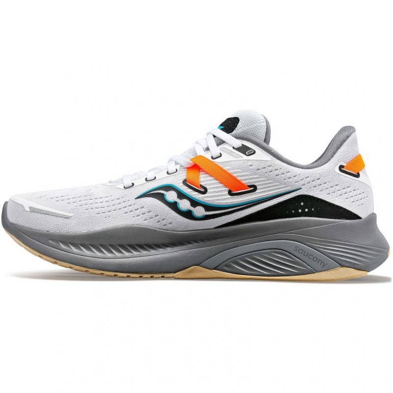 White Saucony Guide 16 Men's Running Shoes | PHILIPPINES-TIJ