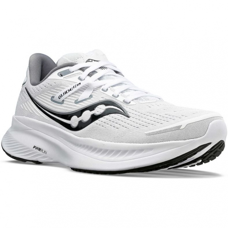 White Saucony Guide 16 Men's Running Shoes | PHILIPPINES-KNU