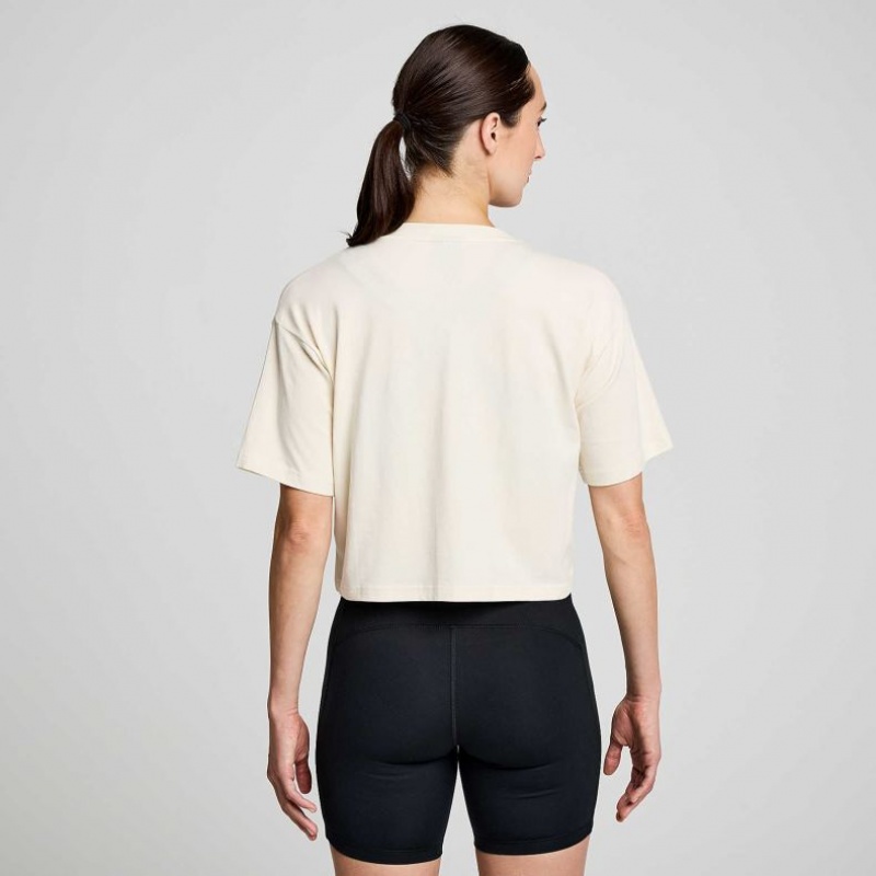 White Saucony Recovery Boxy Women's T-Shirt | PHILIPPINES-UFS