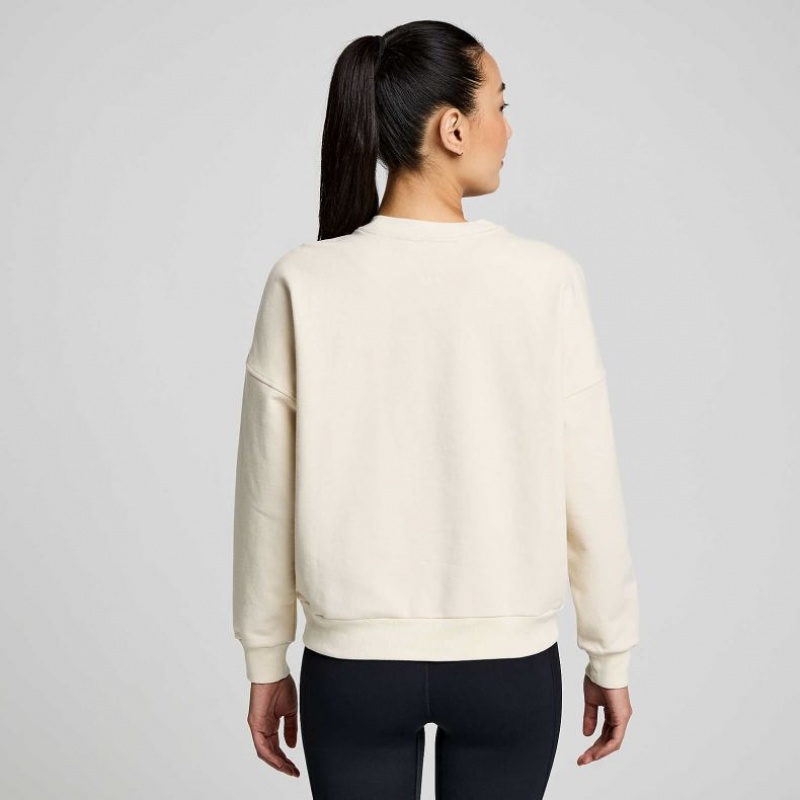 White Saucony Recovery Crew Women's Sweatshirt | PHILIPPINES-MWZ